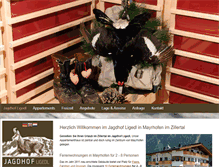 Tablet Screenshot of jagdhof-zillertal.at